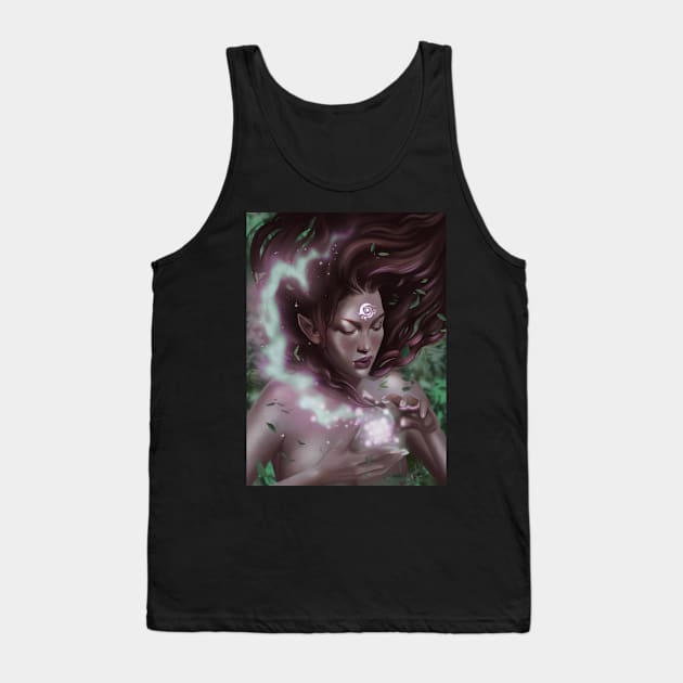 Nymphaea Fantasy Earth Elf Tank Top by Minmoji